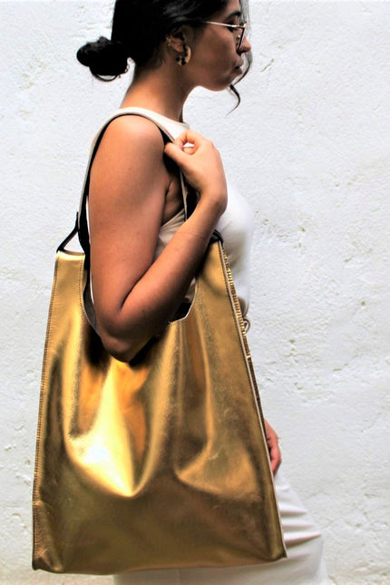 JUAN-JO I Bolso Metalizado Plateado T-Shirt