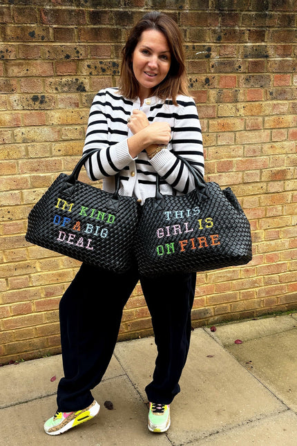Lilly Loves I'm Kind Of A Big Deal handbag with stylish design and top handle, featuring a chic, modern look.