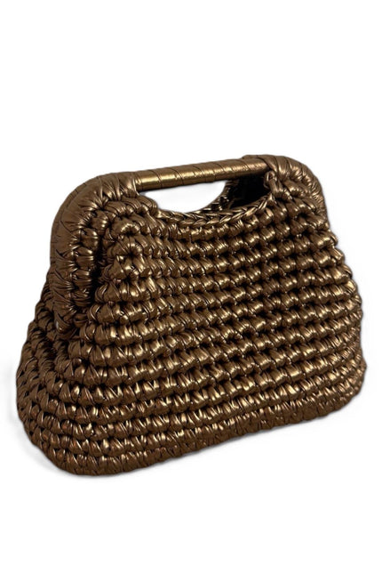Springmoonatelier | Handmade Metallic Crochet Handbag – Statement Evening Bag