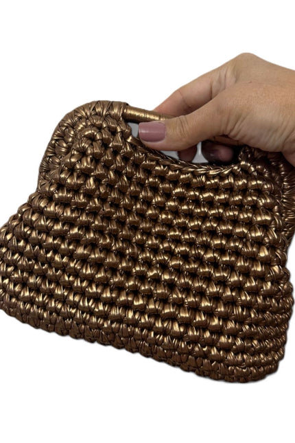 Springmoonatelier | Handmade Metallic Crochet Handbag – Statement Evening Bag