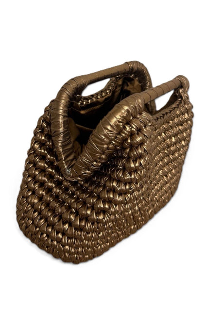 Springmoonatelier | Handmade Metallic Crochet Handbag – Statement Evening Bag