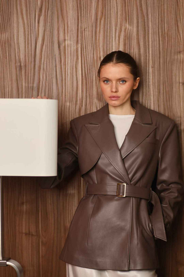 BÚDZIKO | LONDON BROWN CROPPED TRENCH COAT