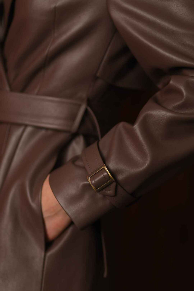 BÚDZIKO | LONDON BROWN CROPPED TRENCH COAT
