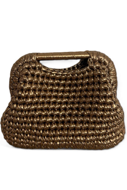 Springmoonatelier | Handmade Metallic Crochet Handbag – Statement Evening Bag
