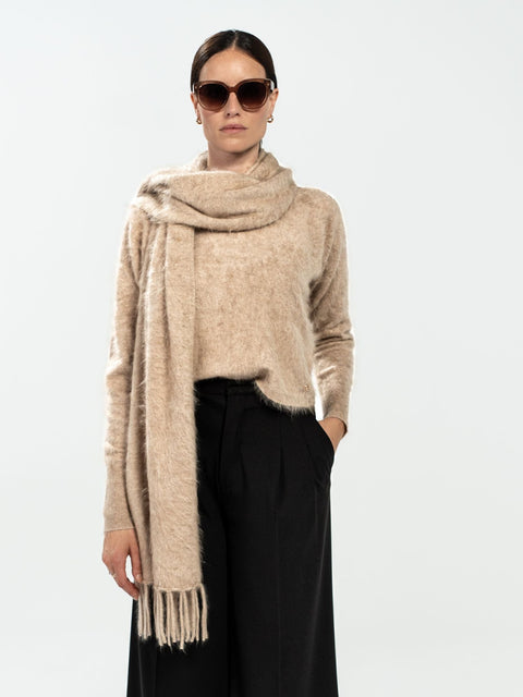 Bel Cashmere | Bufanda brushed de cashmere beige
