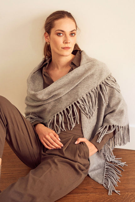 Bel Cashmere | Chal Sienna de cashmere gris