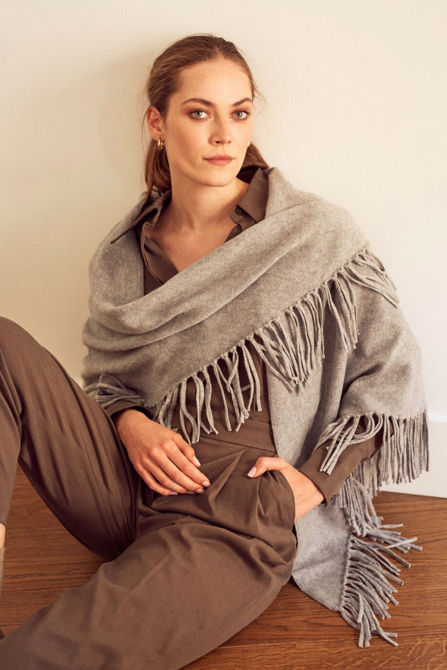 Bel Cashmere | Chal Sienna de cashmere gris
