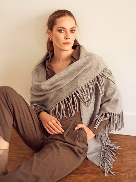 Bel Cashmere | Chal Sienna de cashmere gris