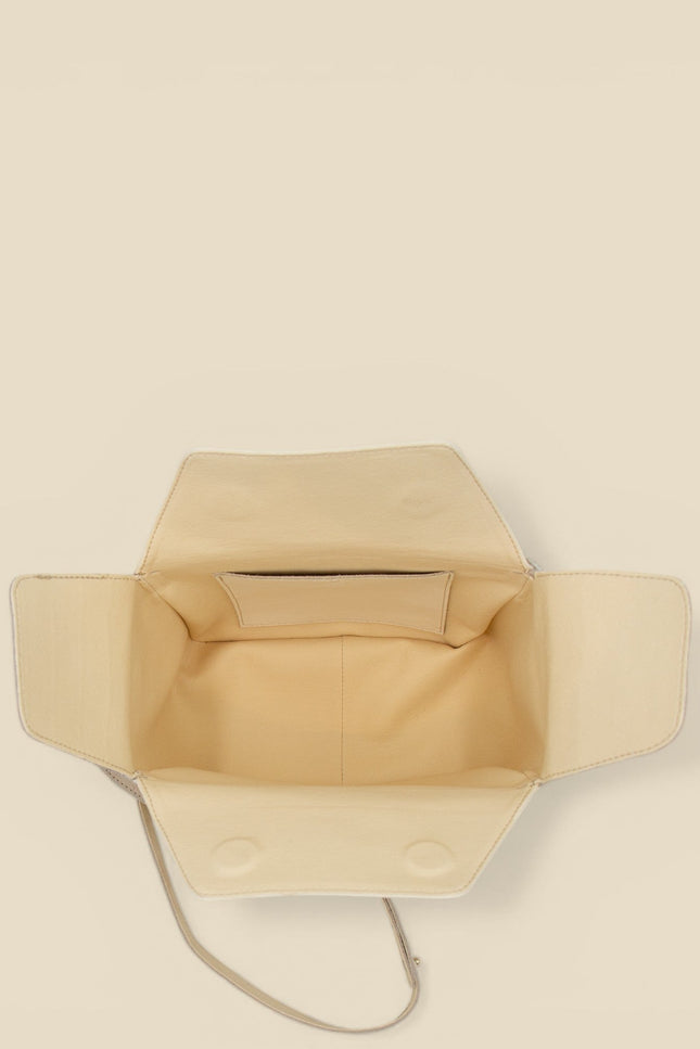 bolso piel buxus hueso superior abierto