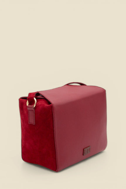 bolso de piel buxus rojo lateral