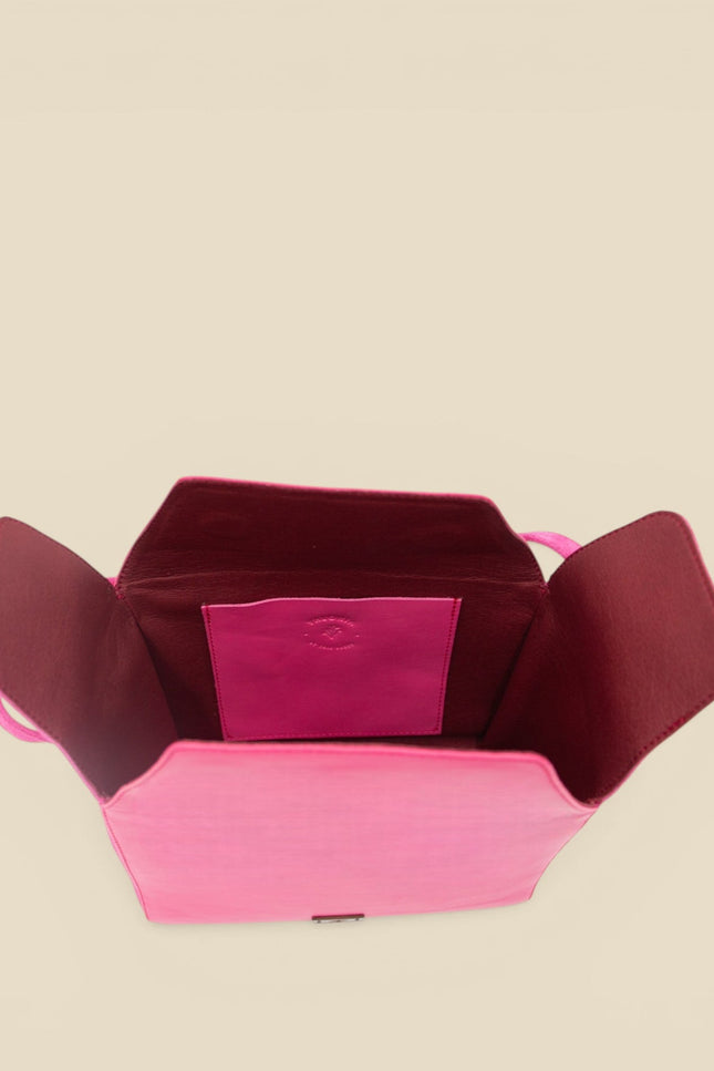bolso piel buxus rosa piel napa foto estudio abierto superior