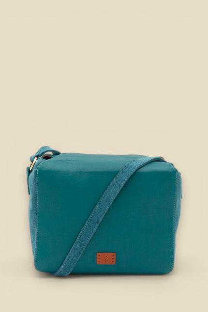 bolso de piel buxus esmeralda frontal