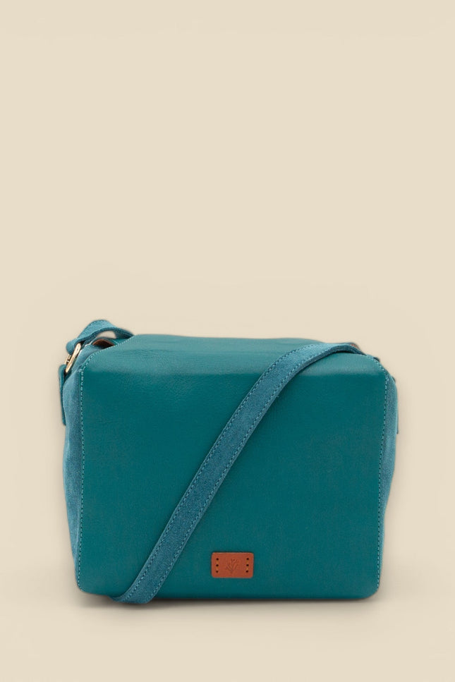 bolso de piel buxus esmeralda frontal