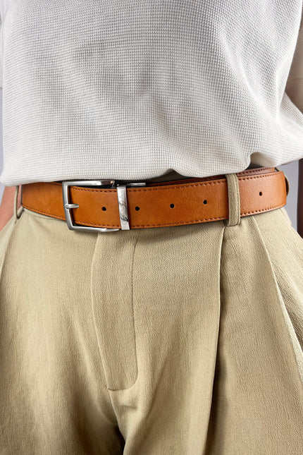 Canussa | Reverse reversible belt – Black/Camel