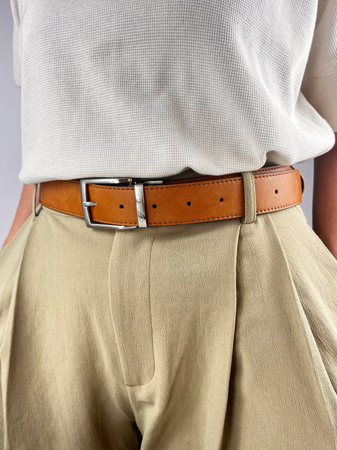 Canussa | Reverse reversible belt – Black/Camel
