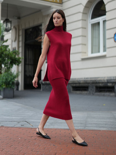 Bel Cashmere | Falda Keira granate