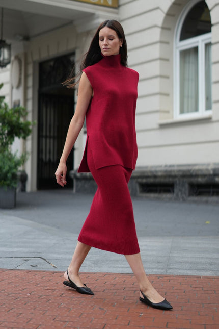 Bel Cashmere | Falda Keira granate