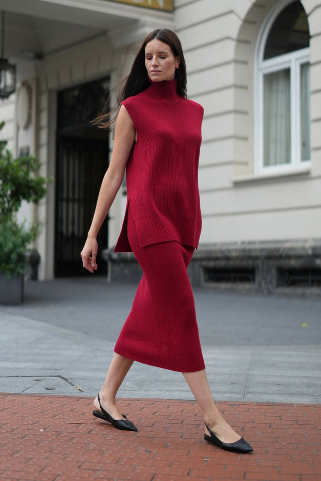 Bel Cashmere | Falda Keira granate