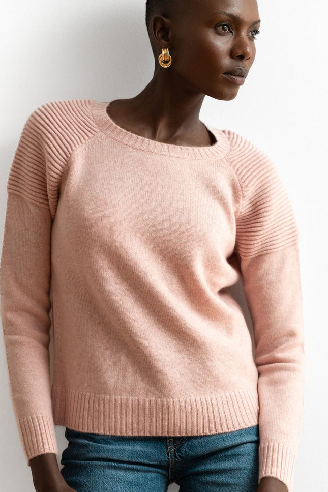 Bel Cashmere | Jersey de cashmere Motorbiker rosa