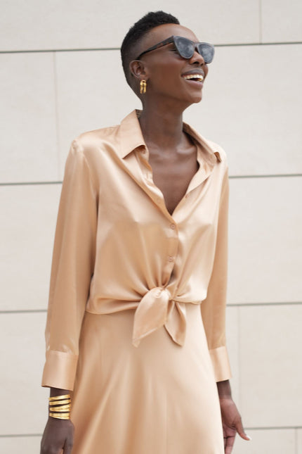 Bel Cashmere | Blusa Diana de seda latte