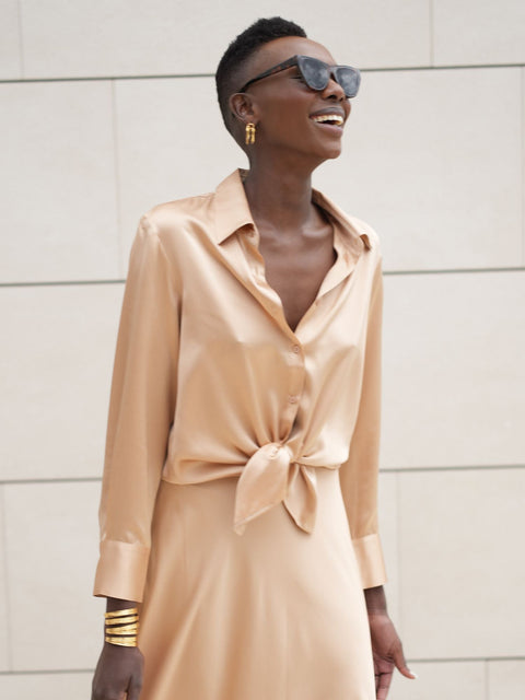 Bel Cashmere | Blusa Diana de seda latte