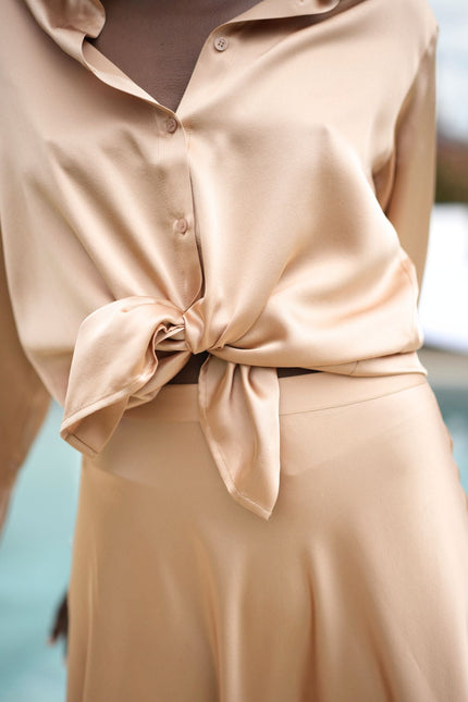 Bel Cashmere | Blusa Diana de seda latte