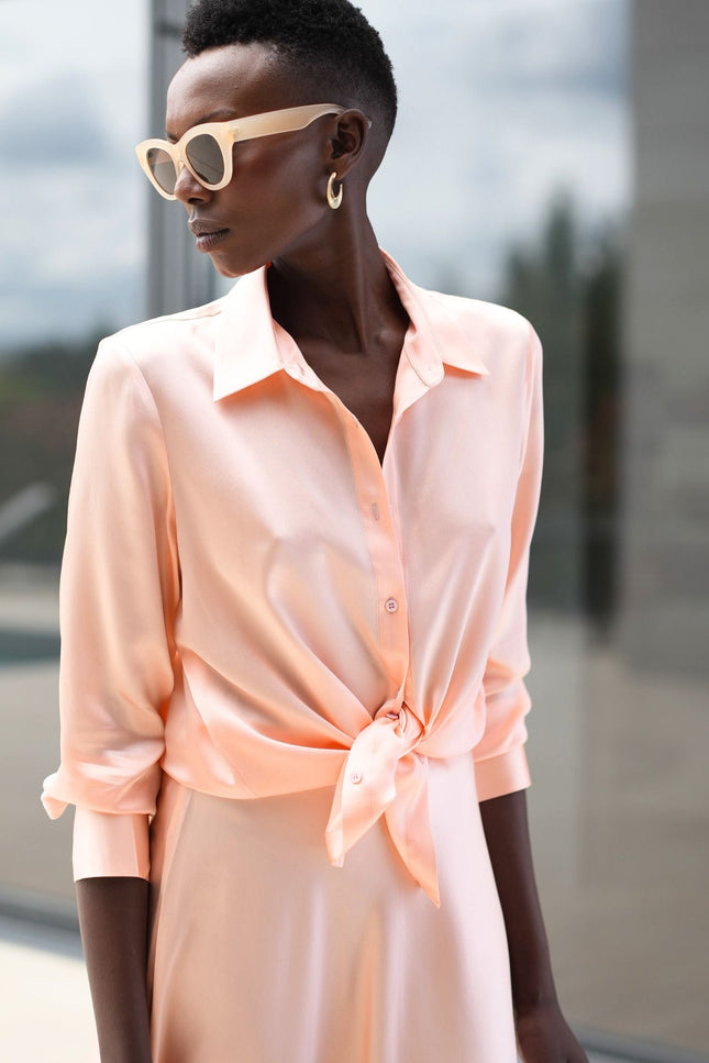 Bel Cashmere | Blusa Diana de seda melocotón