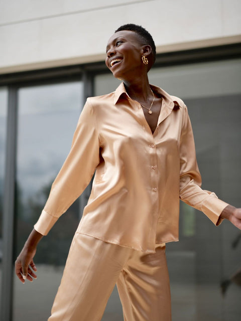 Bel Cashmere | Blusa Diana de seda latte