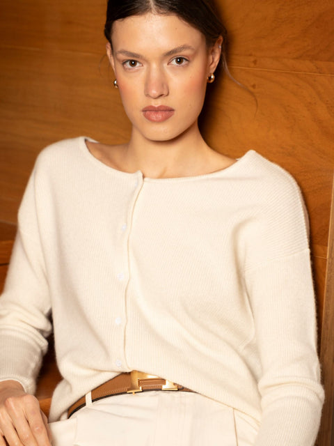 Bel Cashmere | Cárdigan Camille crudo