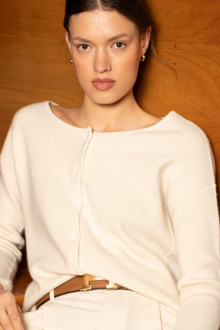 Bel Cashmere | Cárdigan Camille crudo