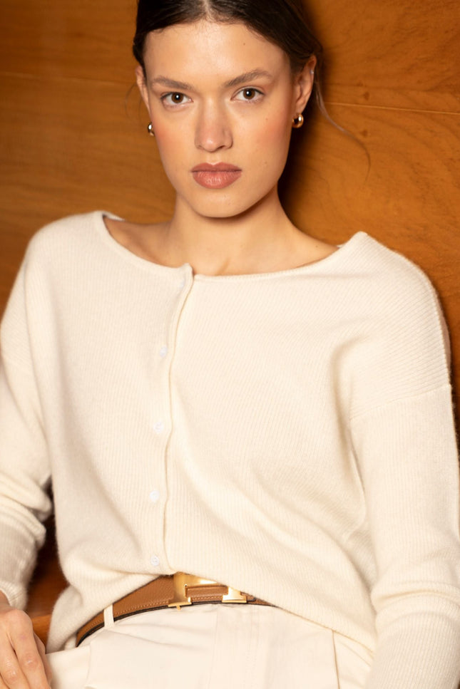 Bel Cashmere | Cárdigan Camille crudo