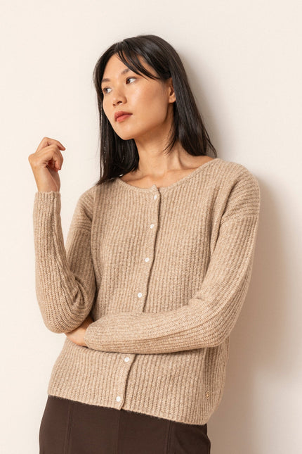Bel Cashmere | Cárdigan Camille jaspé beige