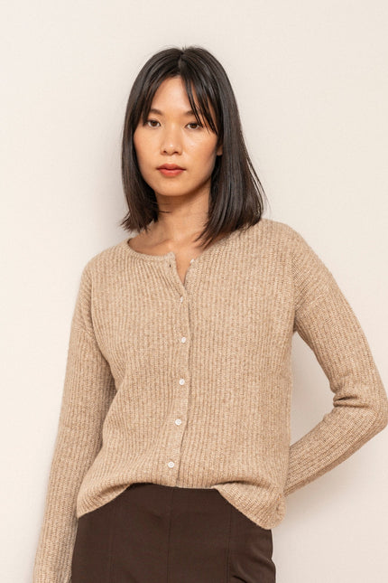 Bel Cashmere | Cárdigan Camille jaspé beige