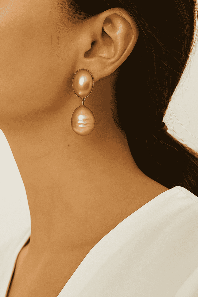 Michael Nash Jewelry | Emma Baroque Champagne Glass Pearl Earrings