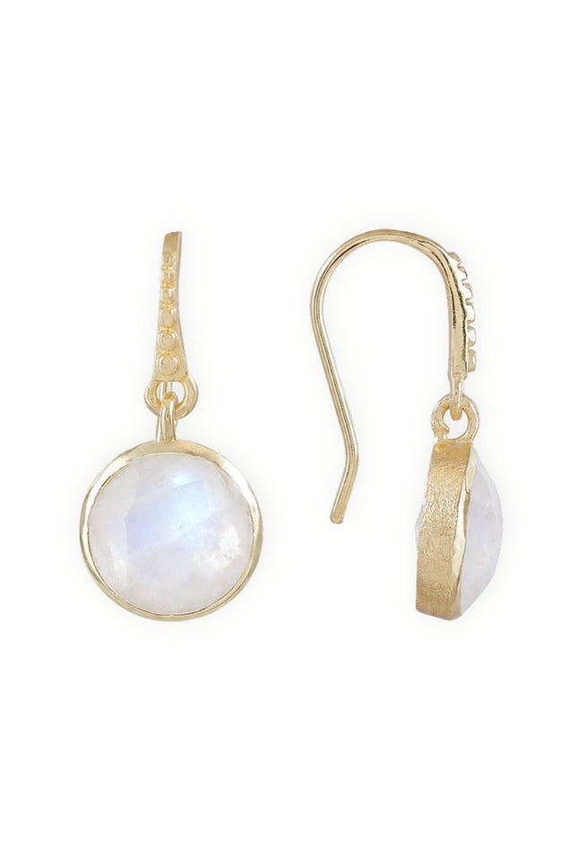 Giselle Vale | Charis Round Gemstone Earrings Moonstone