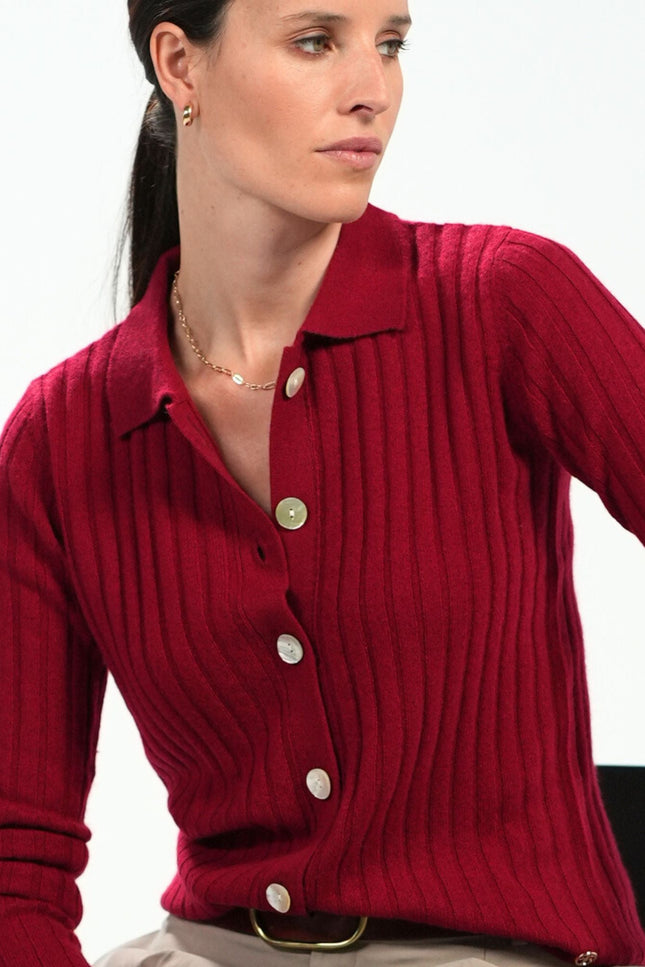 Bel Cashmere | Cardigan Charlotte burdeos