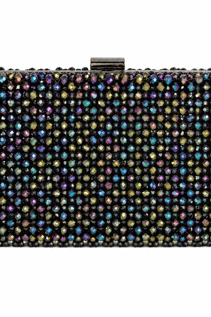 Atelier Emine Clutch Melange handcrafted crystal clutch bag with elegant crystal details and a detachable premium metal chain, Crystal Gelato Couture collection