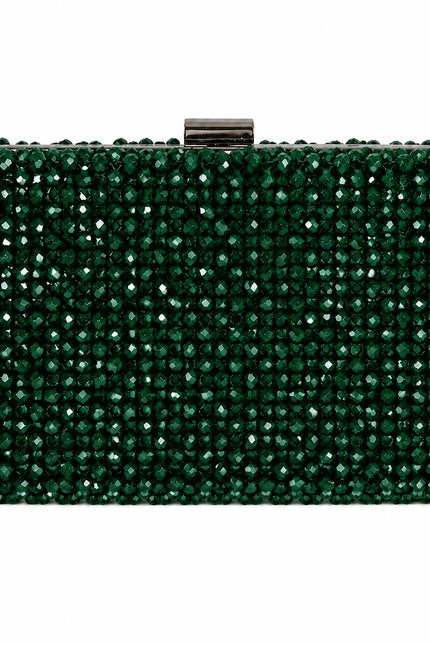 Atelier Emine Clutch Sylva handcrafted crystal clutch bag with a detachable premium metal chain, Crystal Gelato Couture collection