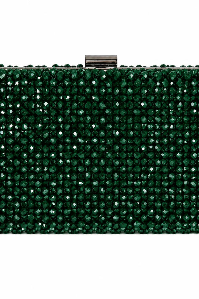 Atelier Emine Clutch Sylva handcrafted crystal clutch bag with a detachable premium metal chain, Crystal Gelato Couture collection