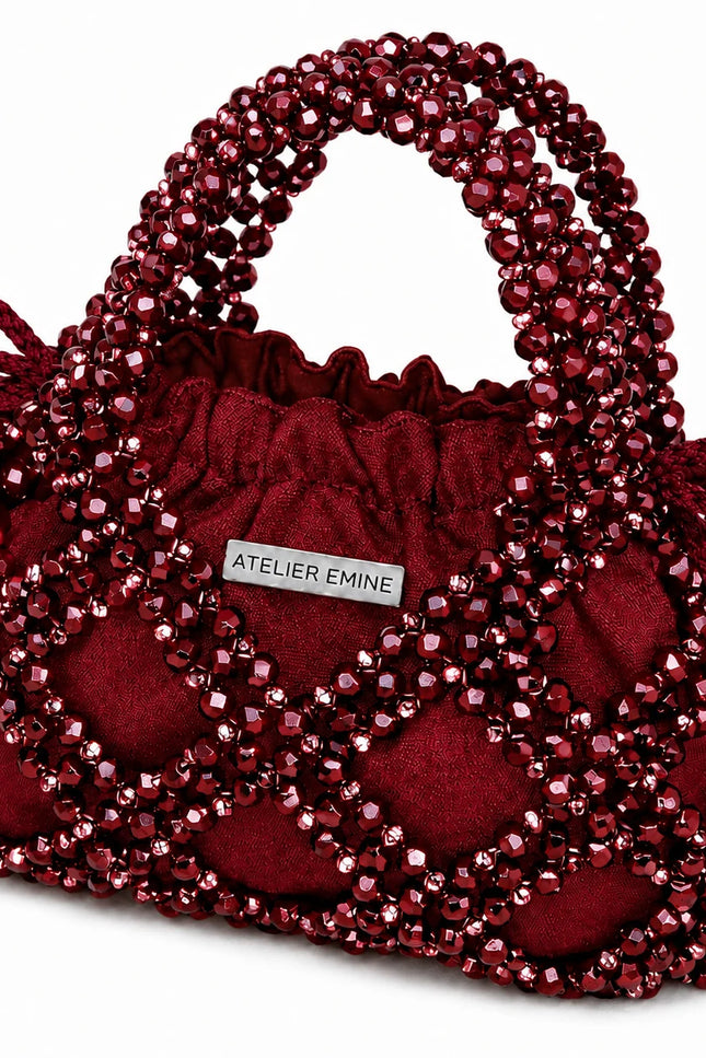 Atelier Emine Budino Porpora Crystal Gelato Couture handmade crystal hand carry bag