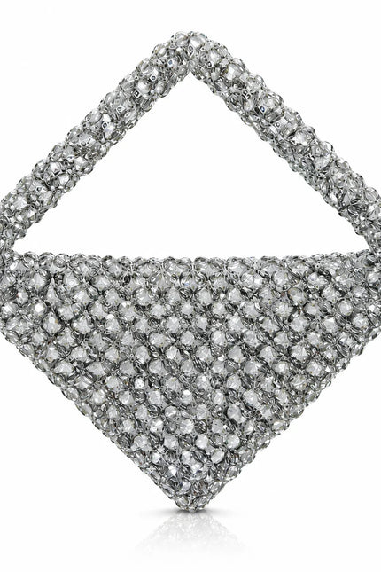 Atelier Emine Viennetta Slate Crystal Gelato Couture handmade crystal handbag with integrated crystal handle