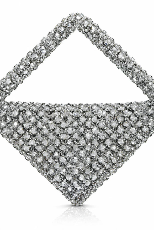 Atelier Emine Viennetta Slate Crystal Gelato Couture handmade crystal handbag with integrated crystal handle