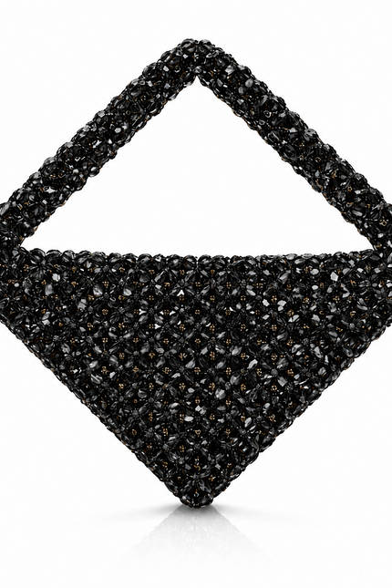 Atelier Emine Viennetta Dark Crystal Gelato Couture handmade crystal handbag with integrated crystal handle