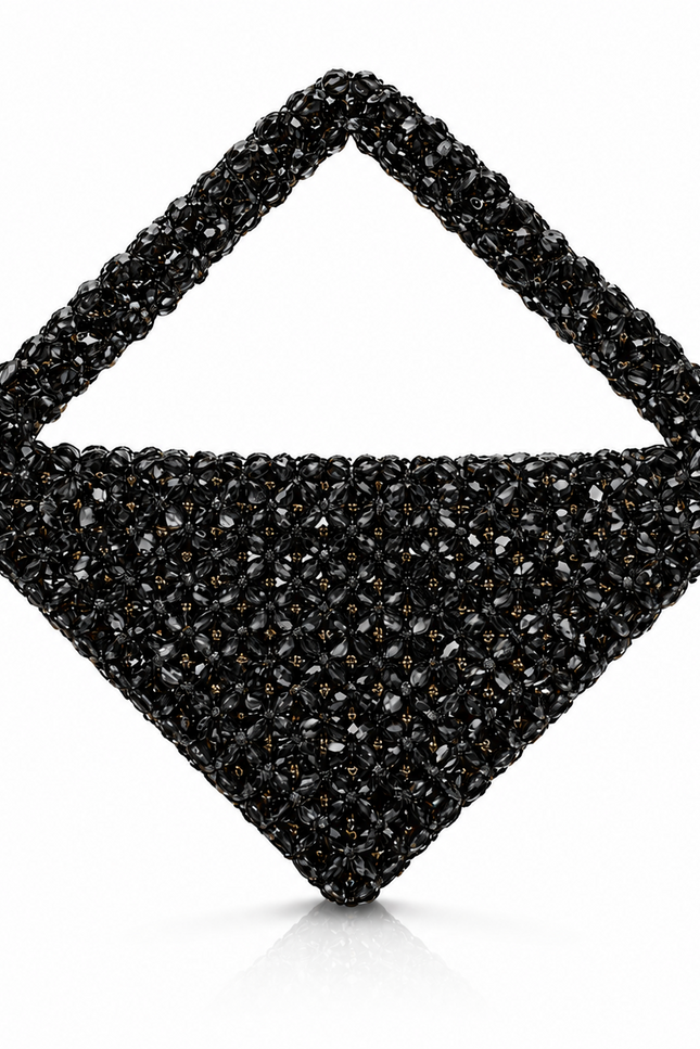 Atelier Emine Viennetta Dark Crystal Gelato Couture handmade crystal handbag with integrated crystal handle