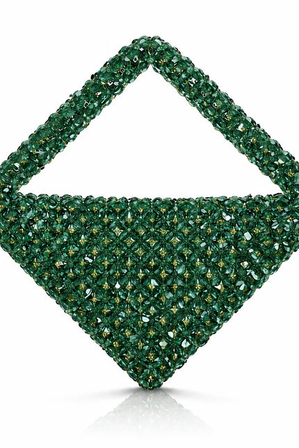 Atelier Emine Viennetta Matcha Crystal Gelato Couture handmade crystal handbag with integrated crystal handle