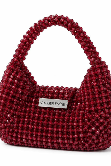 Atelier Emine Stracci Berry Crystal Gelato Couture handmade crystal handbag with integrated crystal stone handle