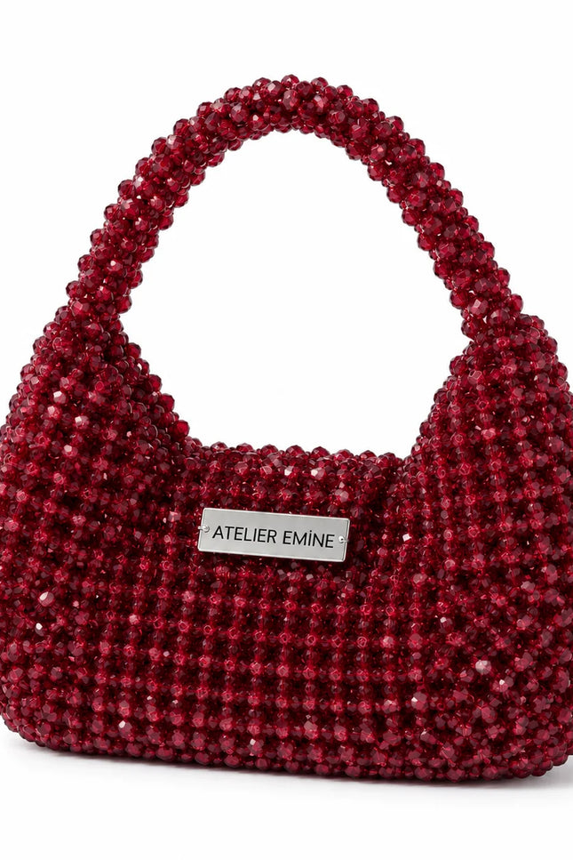 Atelier Emine Stracci Berry Crystal Gelato Couture handmade crystal handbag with integrated crystal stone handle