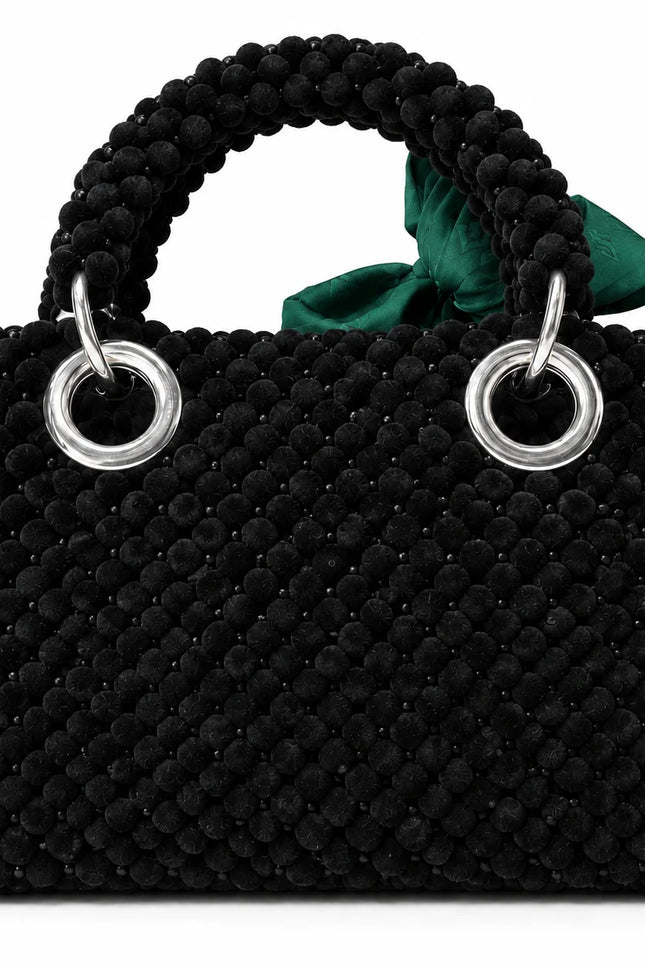 Atelier Emine Silva Void Velvet Noir Couture premium handmade couture bag with integrated handle