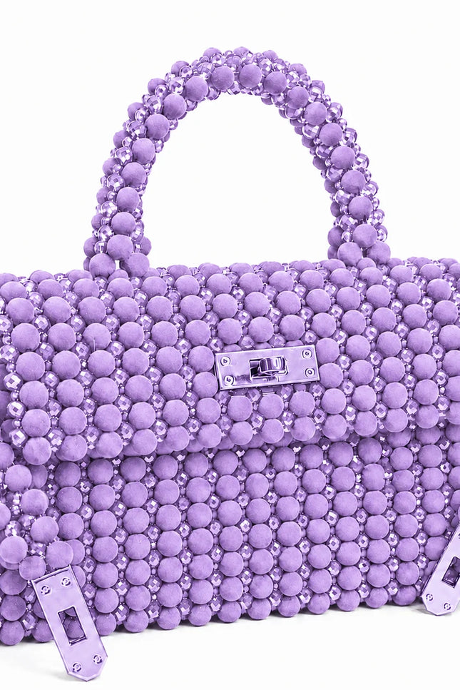 Atelier Emine Velis Mauve Velvet Noir Couture premium handmade velvet and crystal couture bag with integrated handles