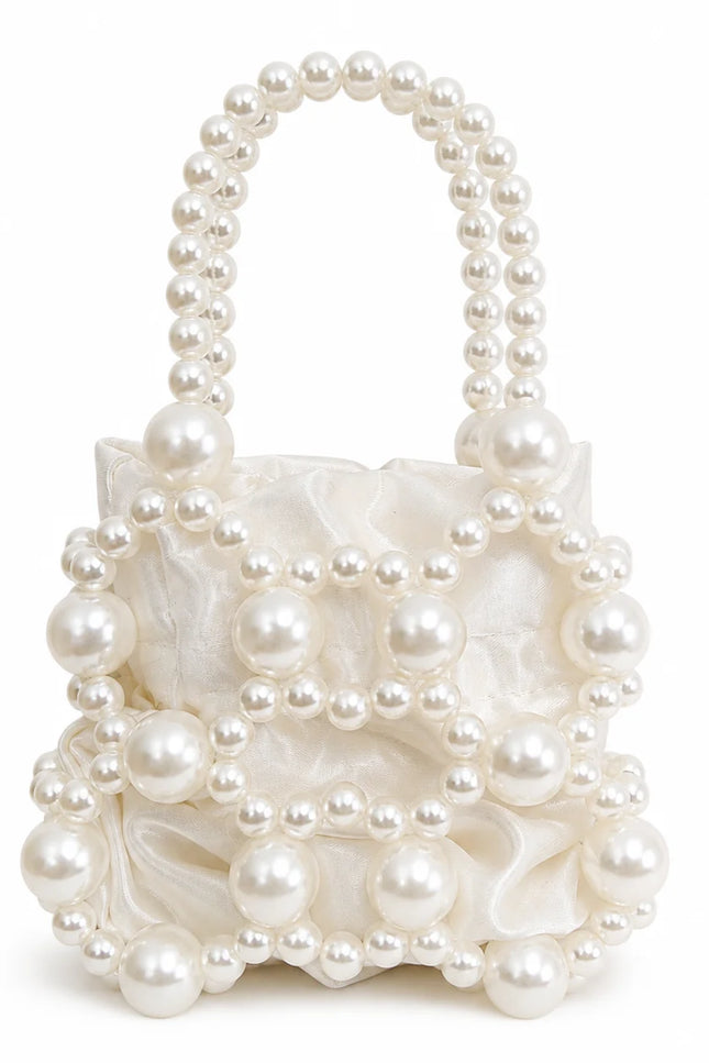 Atelier Emine Bucket Shell Pearl Weave Couture luxury handmade pearl bag with pearl handle